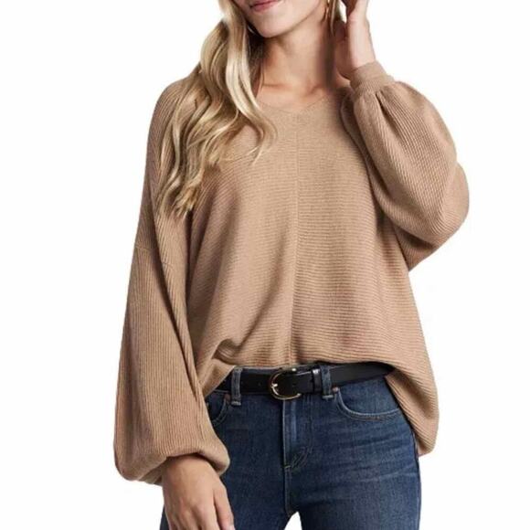 1.STATE Rib-Knit Bubble Long Sleeve Sweater Wild Oak
Size Medium Neutral - Picture 10 of 10